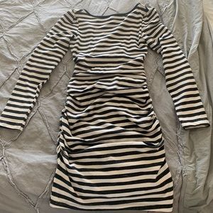 Grey and white Striped dress